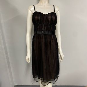 Phoebe Couture Black Sheer Overlay Dress size 14